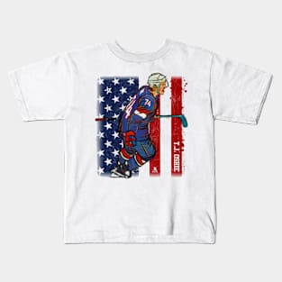 T.J. Oshie Washington Sketch Flag Kids T-Shirt